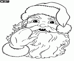 The greeting from Santa Claus coloring page