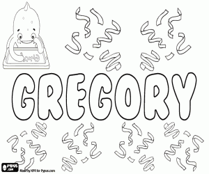 Gregory, name of Latin origin coloring page