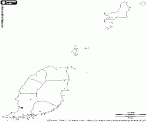 Grenada map coloring page