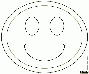 Grinning face with open mouth coloring page