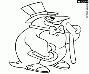 The groom is a male penguin coloring page