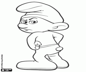 The Grouchy Smurf in Paris coloring page