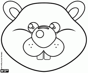 A groundhog mask coloring page