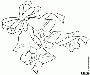 Group of bells of Christmas coloring page