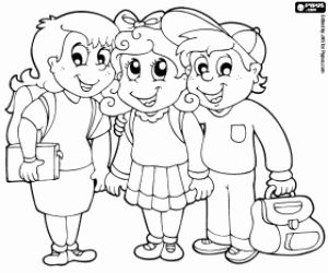 Group of children coloring page