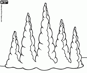 Group of stalagmites coloring page