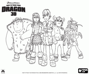 Group of vikings children coloring page