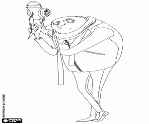 Gru, a former villain with a weapon coloring page