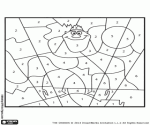 Grug, color by numbers coloring page