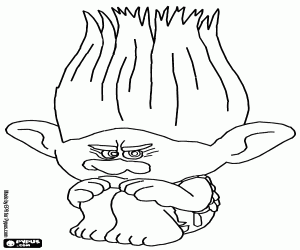 The grumpy troll Branch coloring page