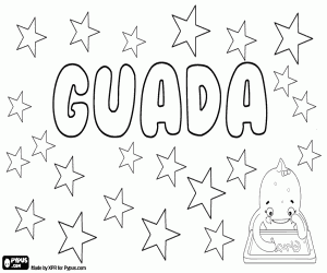 Guada, diminutive of Guadalupe coloring page