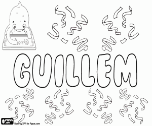Guillem, catalan male name coloring page