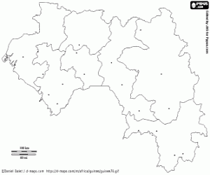 Guinea mapa coloring page