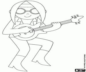 A guitarist of rock band coloring page