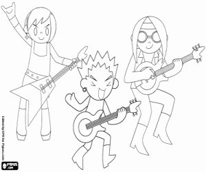 The guitarists in rock concert coloring page