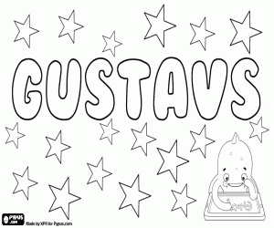 Gustavs, name in Latvian coloring page