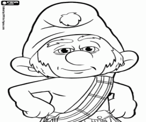 The Gutsy Smurf to the rescue coloring page