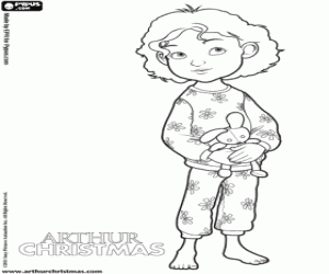 Gwen, girl from Arthur Christmas  coloring page