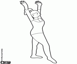 The gymnast ready to begin coloring page