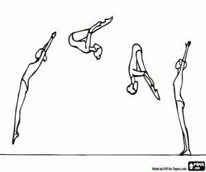 Gymnast and the somersault coloring page