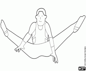 A gymnastic leap coloring page