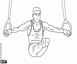 Gymnastics on the rings coloring page