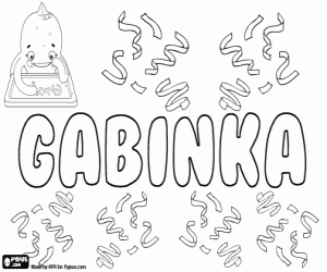 Gábinka, name for girl coloring page