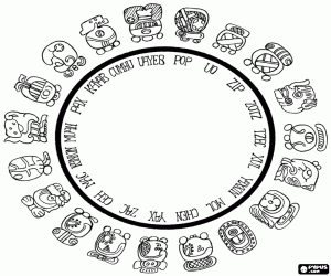 The Haab calendar of ancient Mayans coloring page