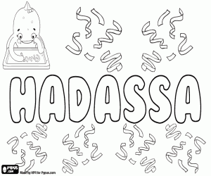 Hadassa, feminine name coloring page