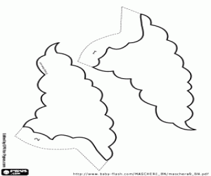 The hair of the clown Krusty coloring page