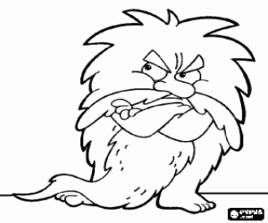 Hairy and bearded troll coloring page