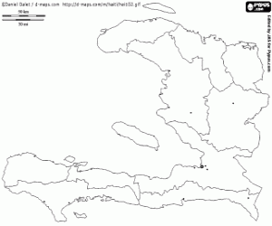 Haiti map coloring page