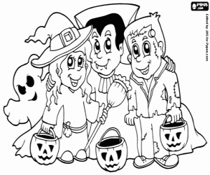 Halloween party coloring page