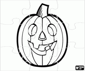 Halloween pumpkin puzzle coloring page