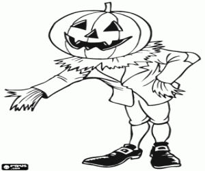 A Halloween scarecrow coloring page