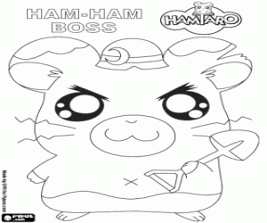 The hamster Boss, Hamtaro coloring page