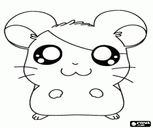 Hamtaro, the protagonist hamster coloring page