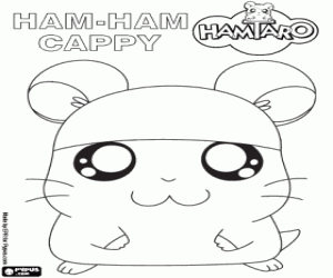 Hamtaro, the young Ham-Ham Cappy coloring page