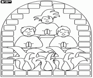 Hananiah, Mishael and Azariah coloring page