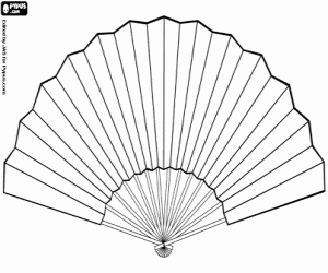 Hand fan coloring page