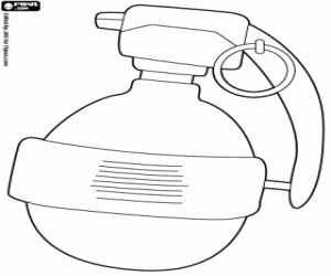 A hand grenade, a weapon coloring page