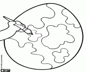 Hand-painted Easter egg coloring page