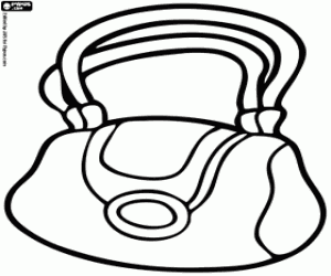 Handbag in leather coloring page