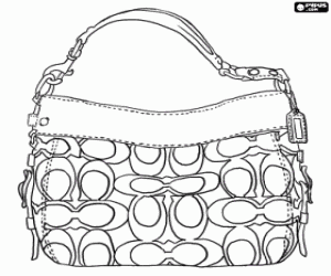 Handbag with ornaments coloring page