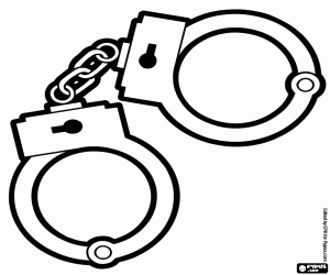 The  handcuffs for the detention coloring page