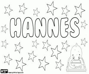 Hannes, name in many languages coloring page