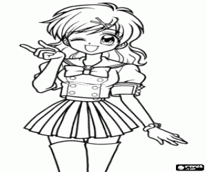 Hanon in her human form coloring page