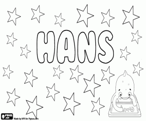 Hans, name in many languages coloring page