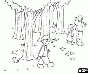 Hansel and the pebbles coloring page