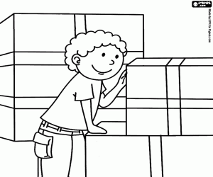 Happiness of the child at Christmas coloring page